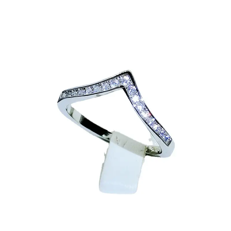 V-Shape Diamond Finger Ring for Women
