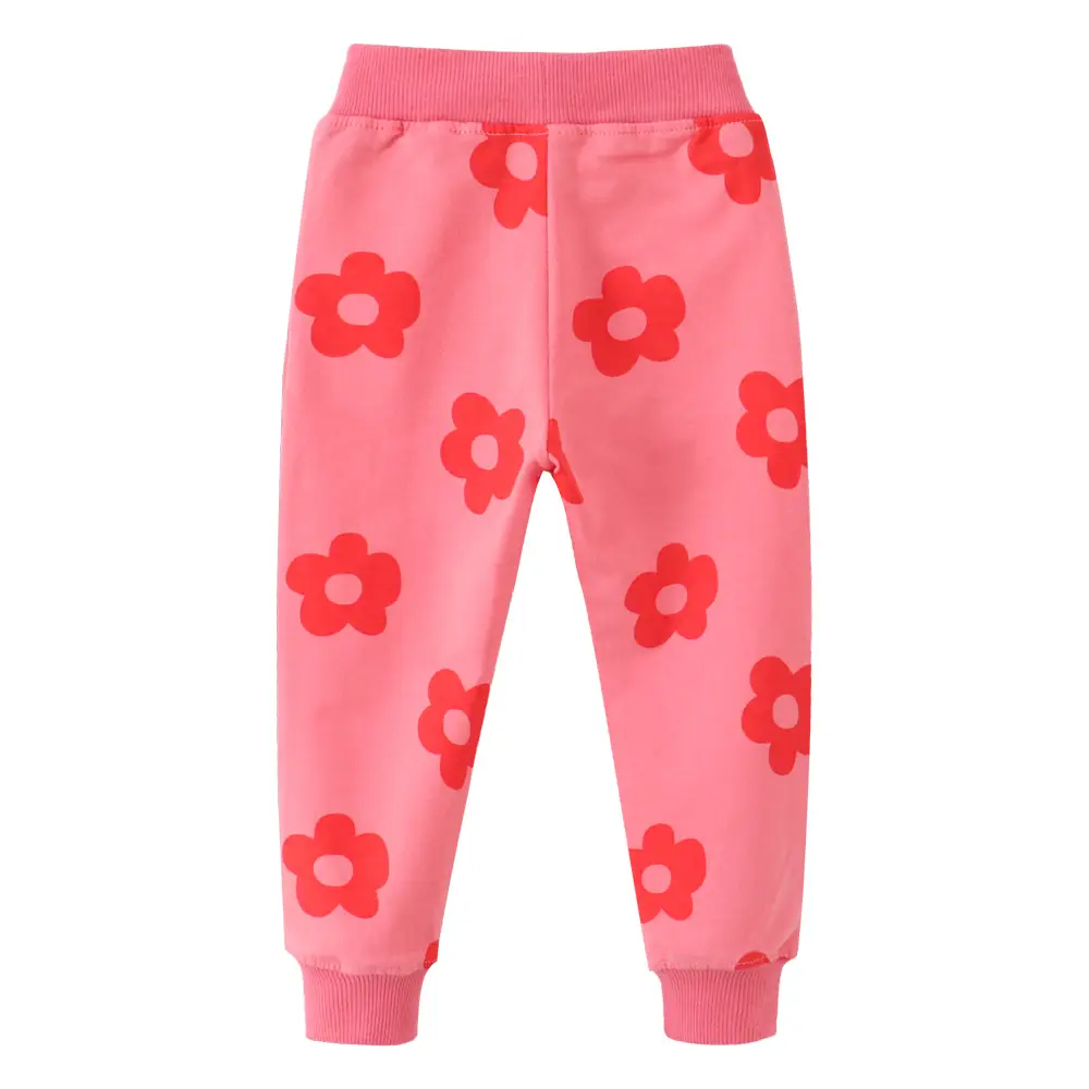 Pink Floral Cotton Terry Pants for Boys Autumn Winter - Image 5