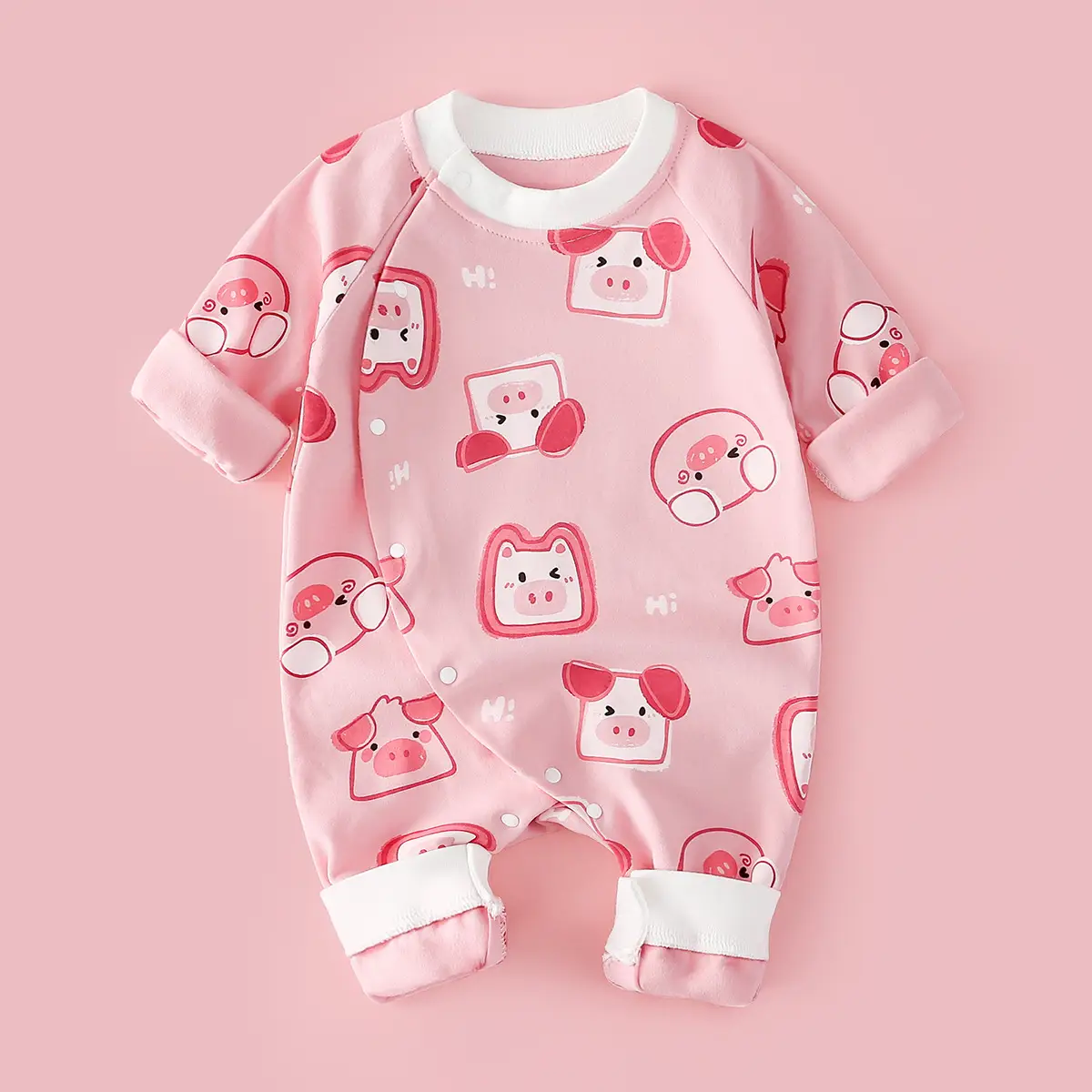 Newborn Lion Print Cotton Pajamas Set - Image 13