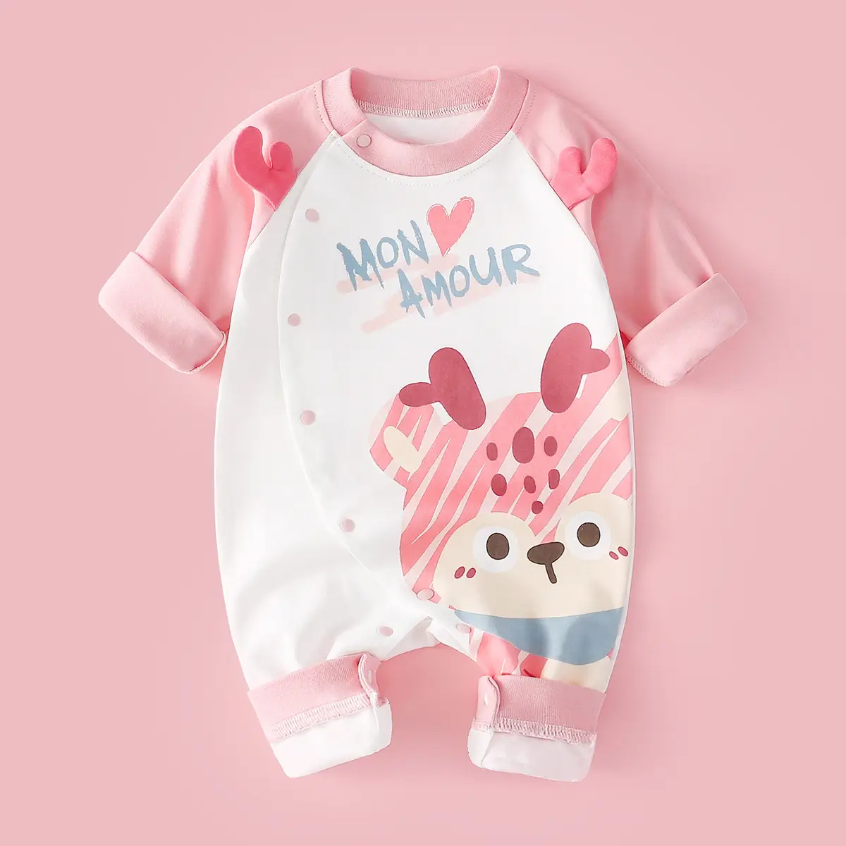 Newborn Lion Print Cotton Pajamas Set - Image 14