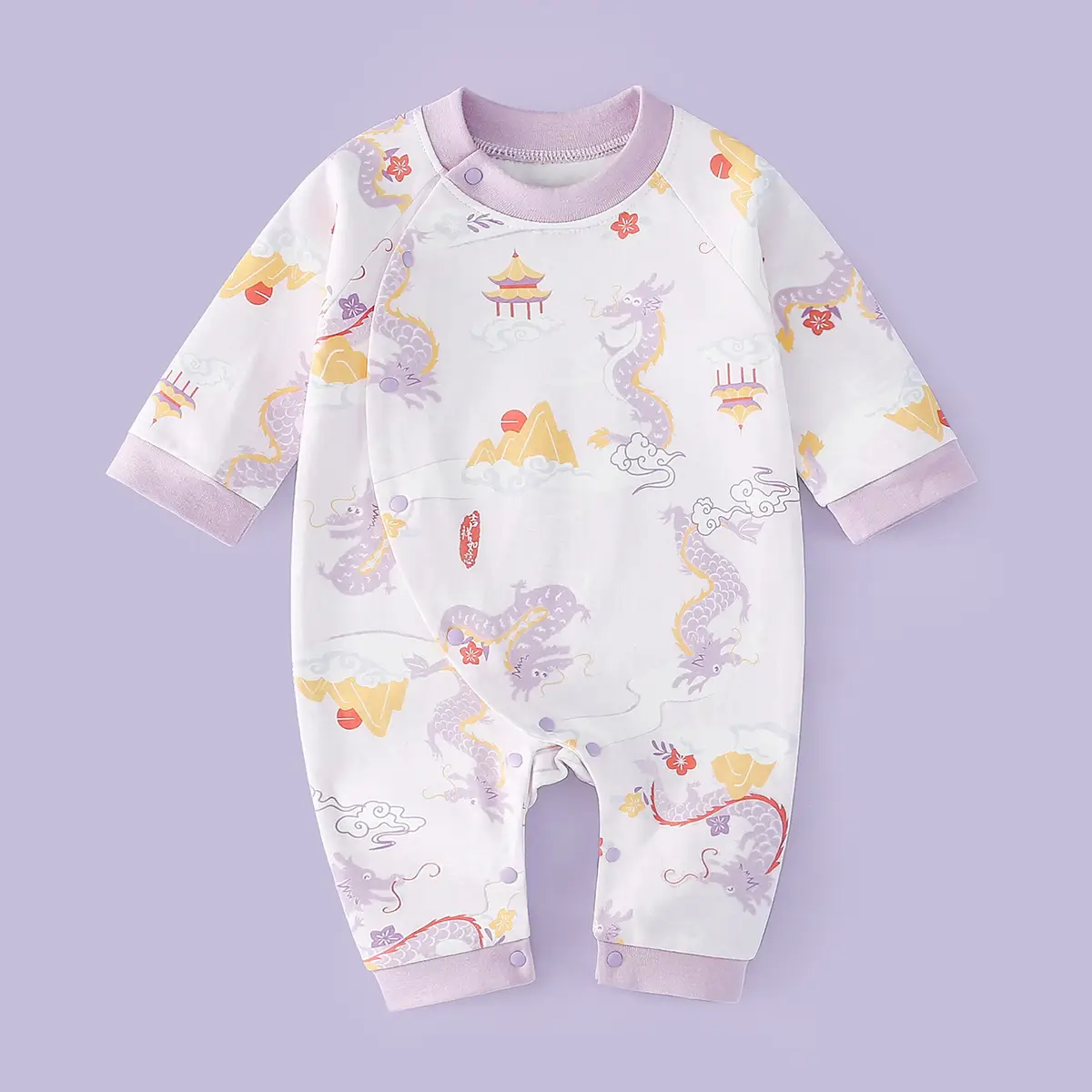Newborn Lion Print Cotton Pajamas Set - Image 15