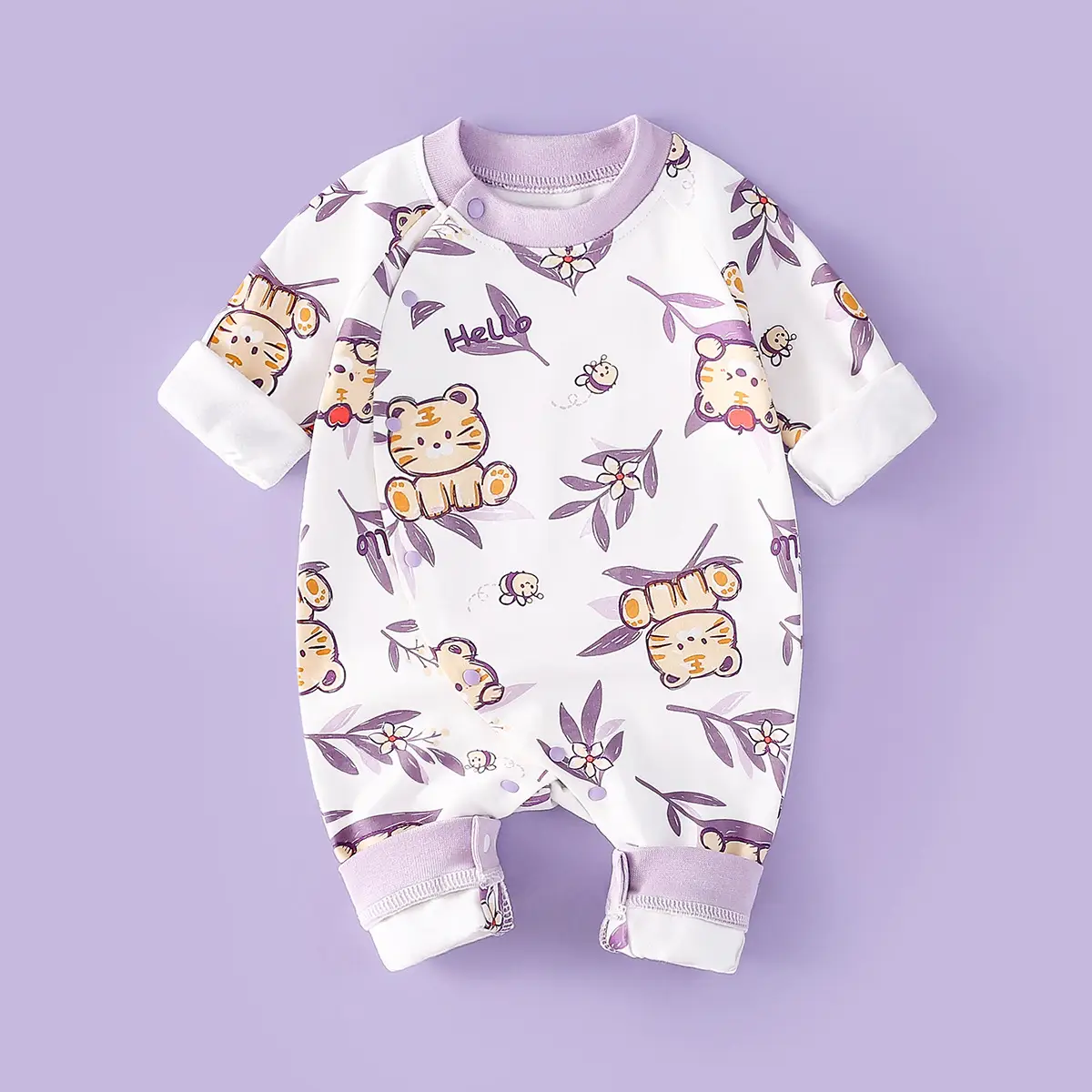 Newborn Lion Print Cotton Pajamas Set - Image 18