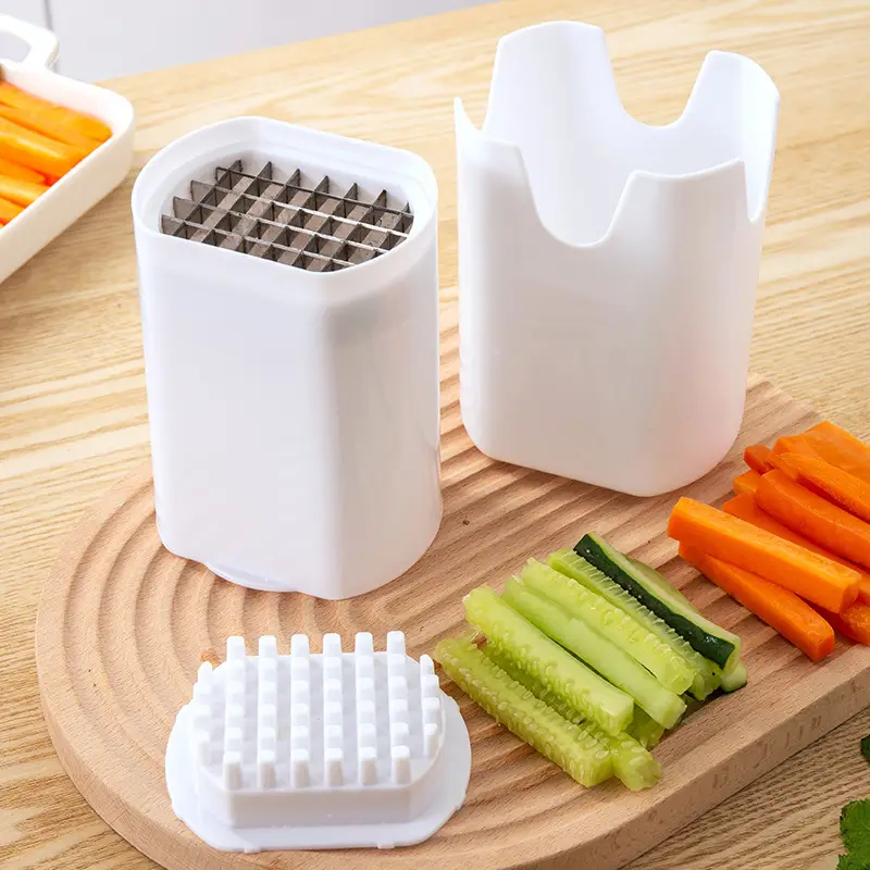 White Press-Type Vegetable Cutter for Cutting Vegetables