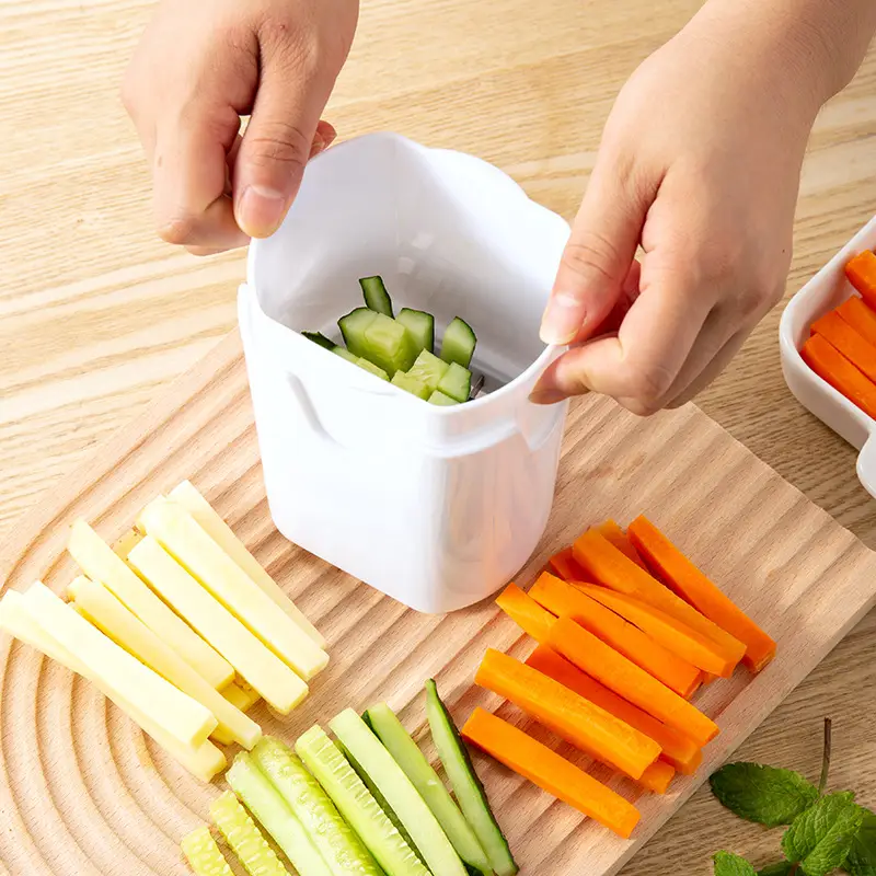 White Press-Type Vegetable Cutter for Cutting Vegetables - Image 3