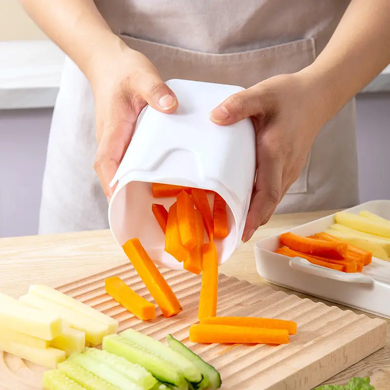 White Press-Type Vegetable Cutter for Cutting Vegetables - Image 5