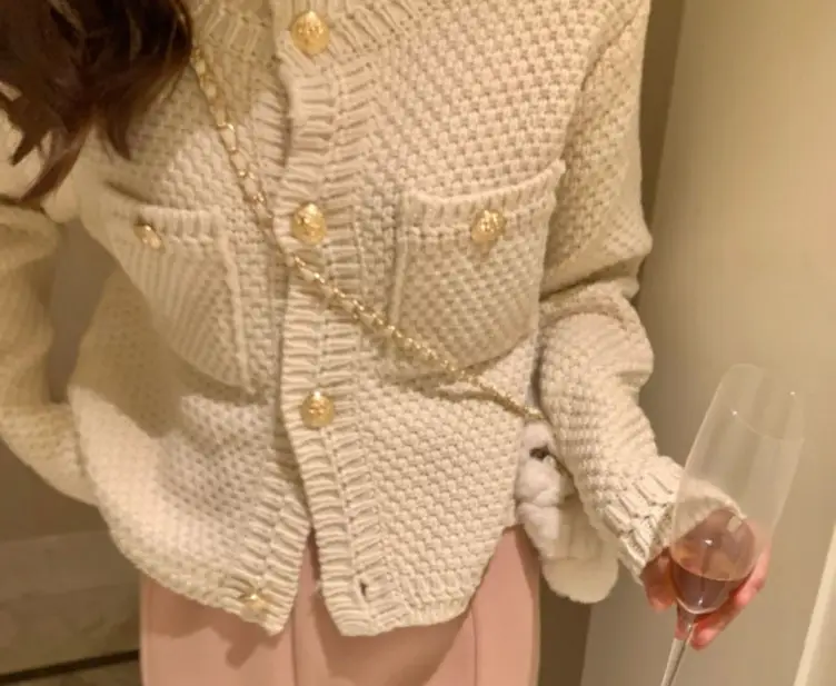 Women Red Knitted Sweater Coat 2023 Winter Cardigan — feature 5