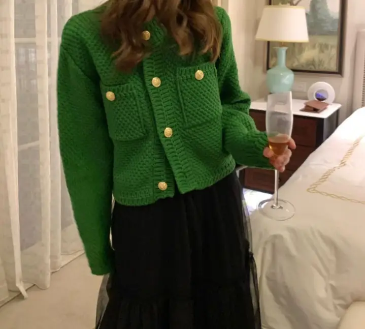 Women Red Knitted Sweater Coat 2023 Winter Cardigan — feature 6