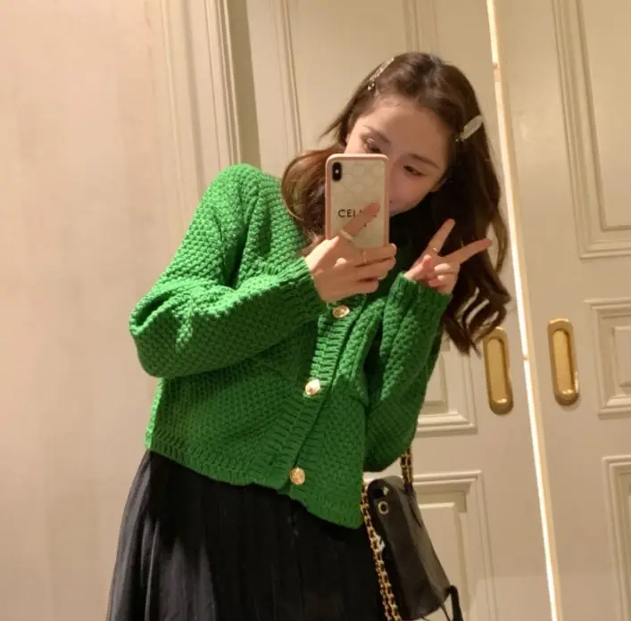 Women Red Knitted Sweater Coat 2023 Winter Cardigan — feature 7