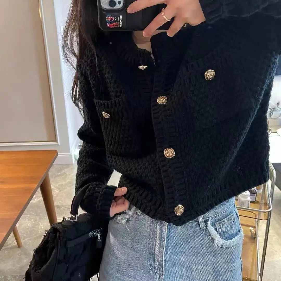 Women Red Knitted Sweater Coat 2023 Winter Cardigan - Image 5