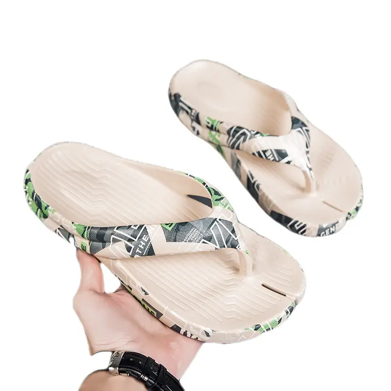 Men's Camo Printed Flip Flops Summer Beach Wear