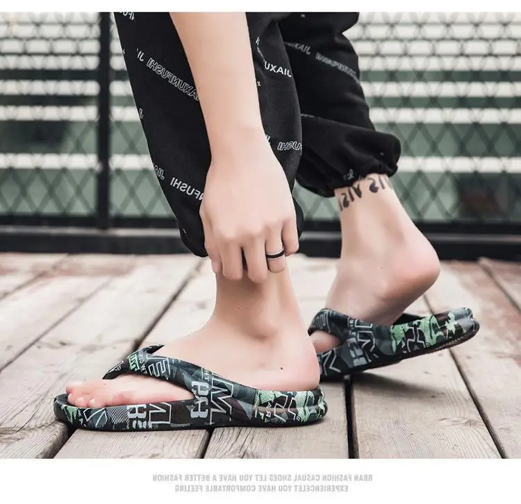 Men's Camo Printed Flip Flops Summer Beach Wear — feature 10