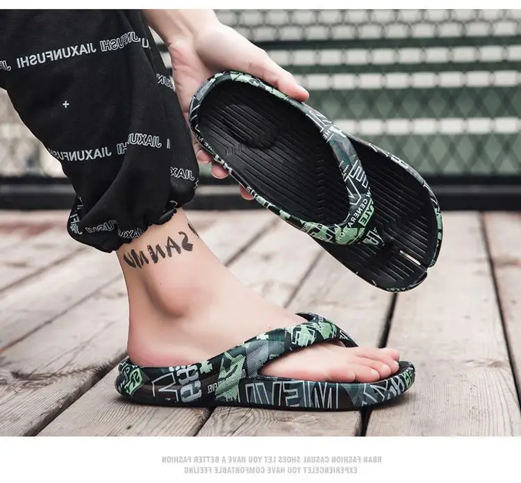 Men's Camo Printed Flip Flops Summer Beach Wear — feature 12