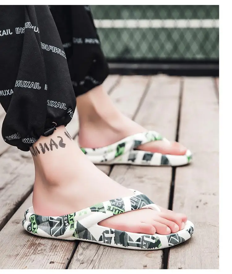Men's Camo Printed Flip Flops Summer Beach Wear — feature 14