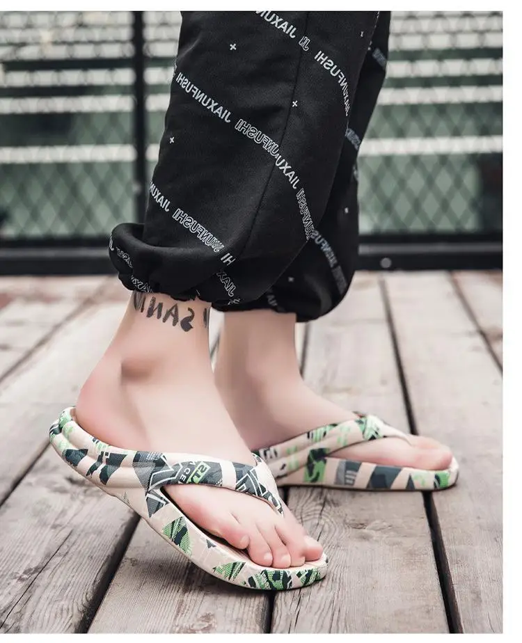 Men's Camo Printed Flip Flops Summer Beach Wear — feature 18