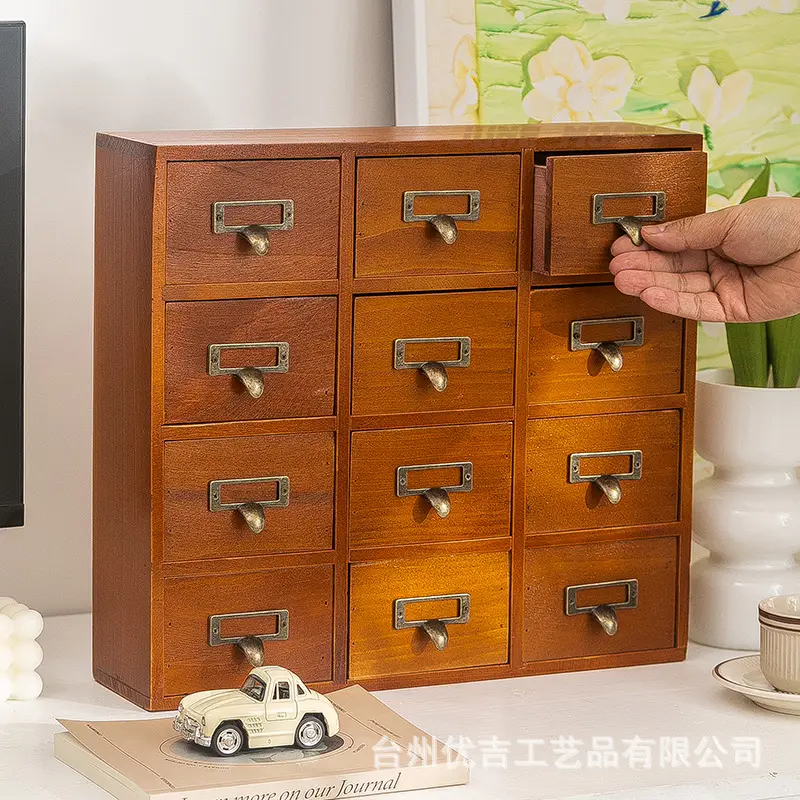 Large Wooden Multi-Layer Desk Storage Cabinet 28x50cm - Image 5