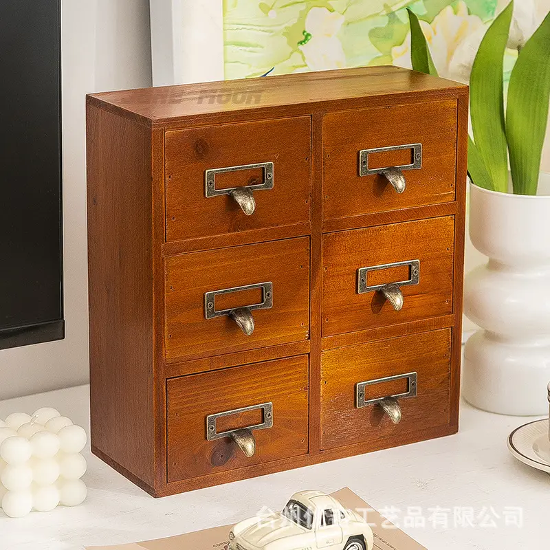 Large Wooden Multi-Layer Desk Storage Cabinet 28x50cm - Image 6