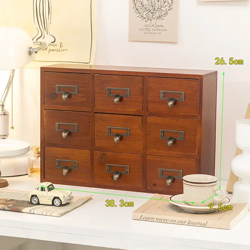 Large Wooden Multi-Layer Desk Storage Cabinet 28x50cm - Image 2