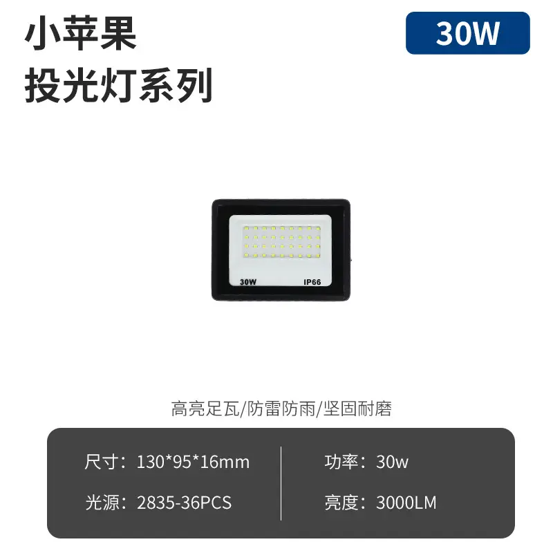 100W Small Apple Outdoor Waterproof LED Flood Light - Image 2