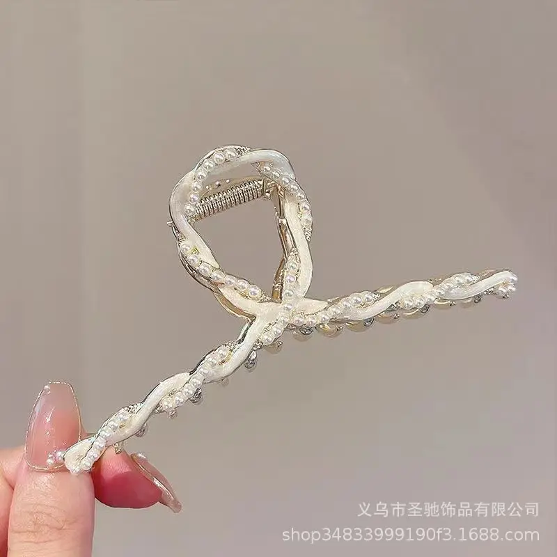 Elegant Pearl Metal Hairpin for Women Summer Large 2022 - Image 6