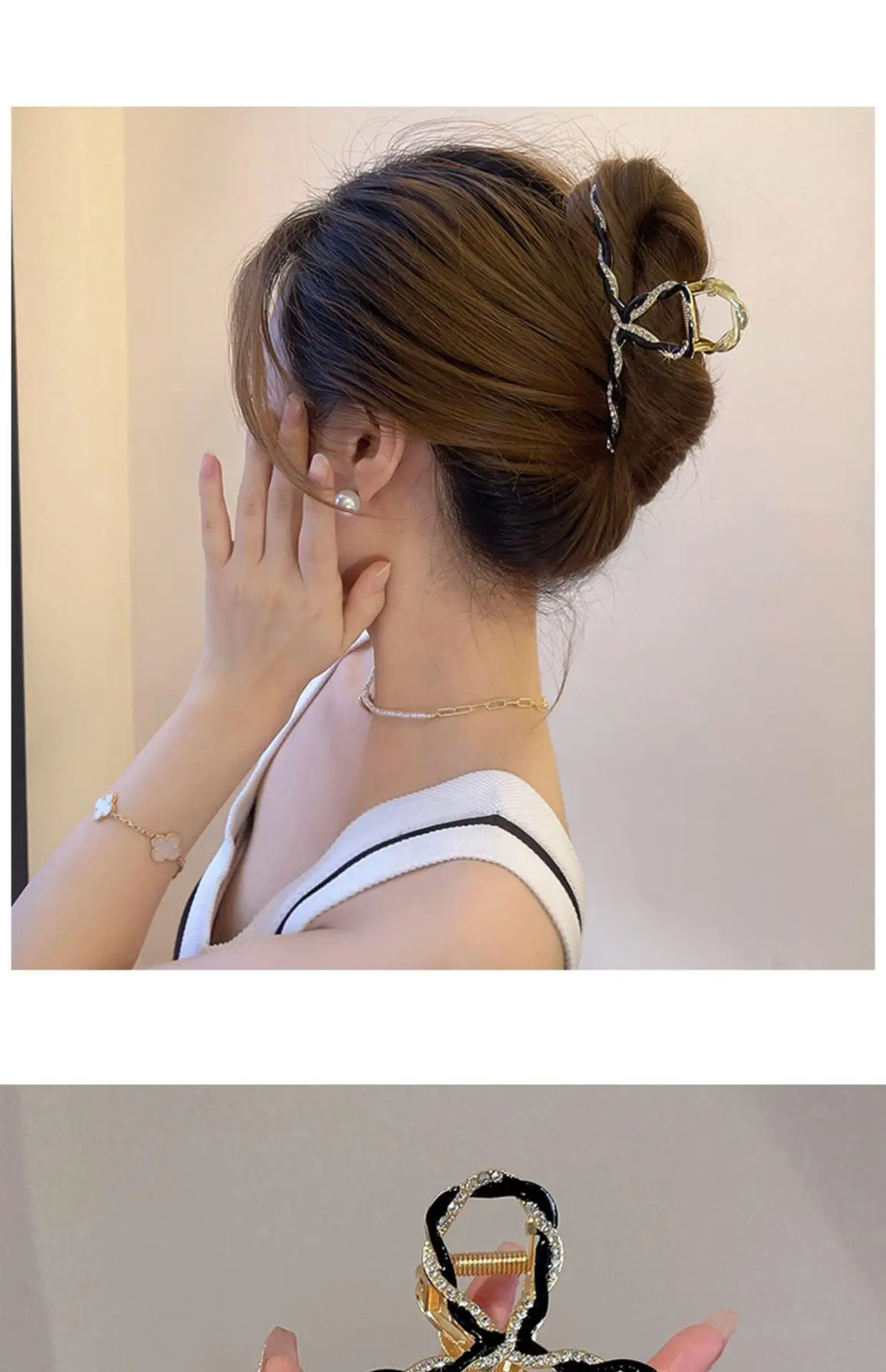Elegant Pearl Metal Hairpin for Women Summer Large 2022 — feature 1