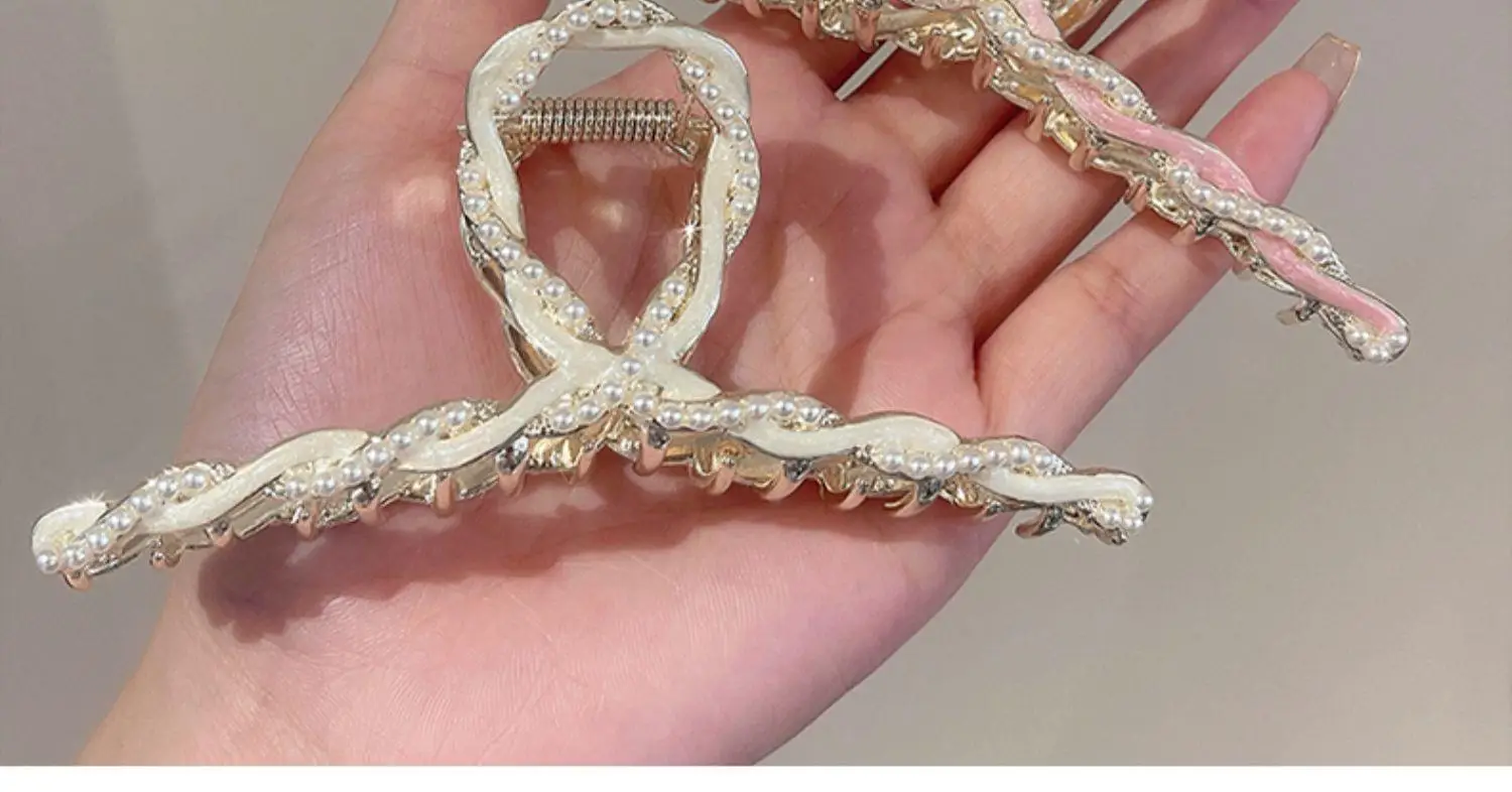 Elegant Pearl Metal Hairpin for Women Summer Large 2022 — feature 10