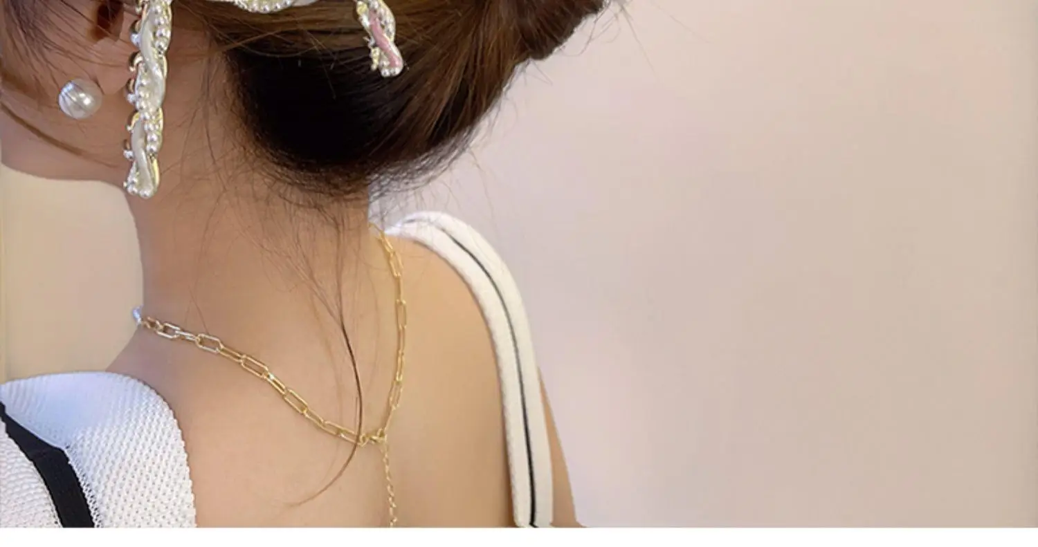 Elegant Pearl Metal Hairpin for Women Summer Large 2022 — feature 12
