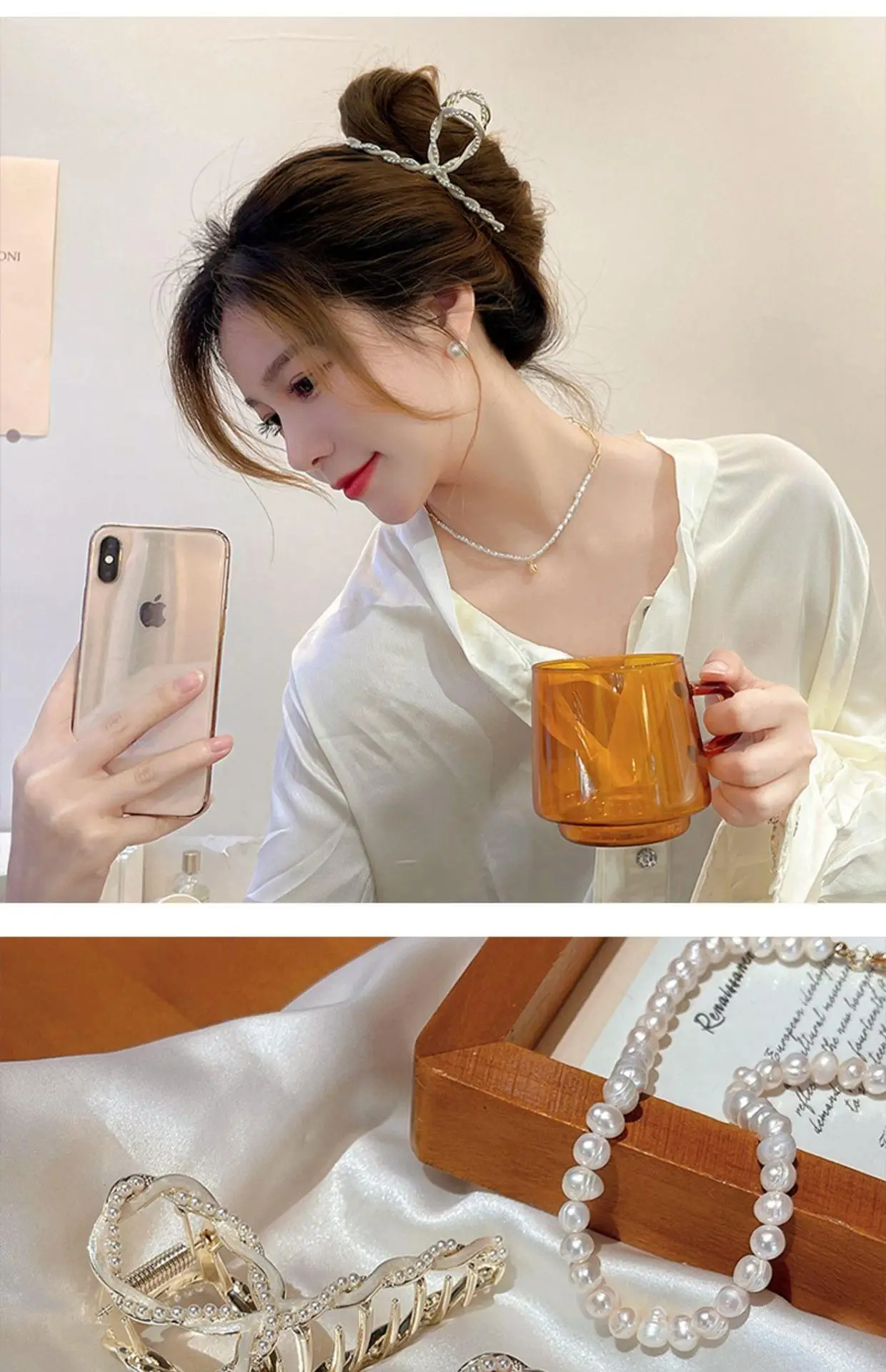 Elegant Pearl Metal Hairpin for Women Summer Large 2022 — feature 13
