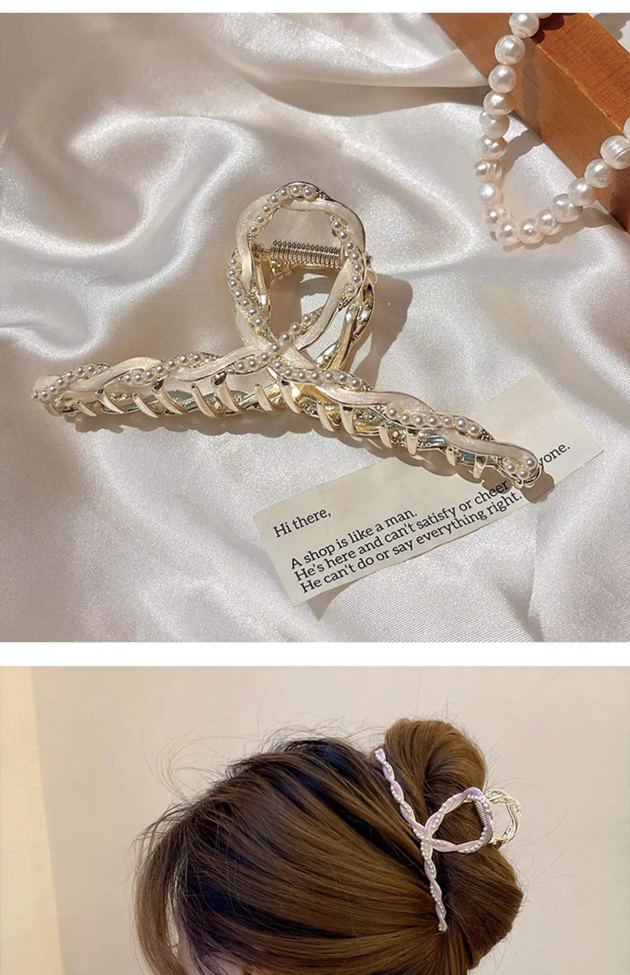 Elegant Pearl Metal Hairpin for Women Summer Large 2022 — feature 17