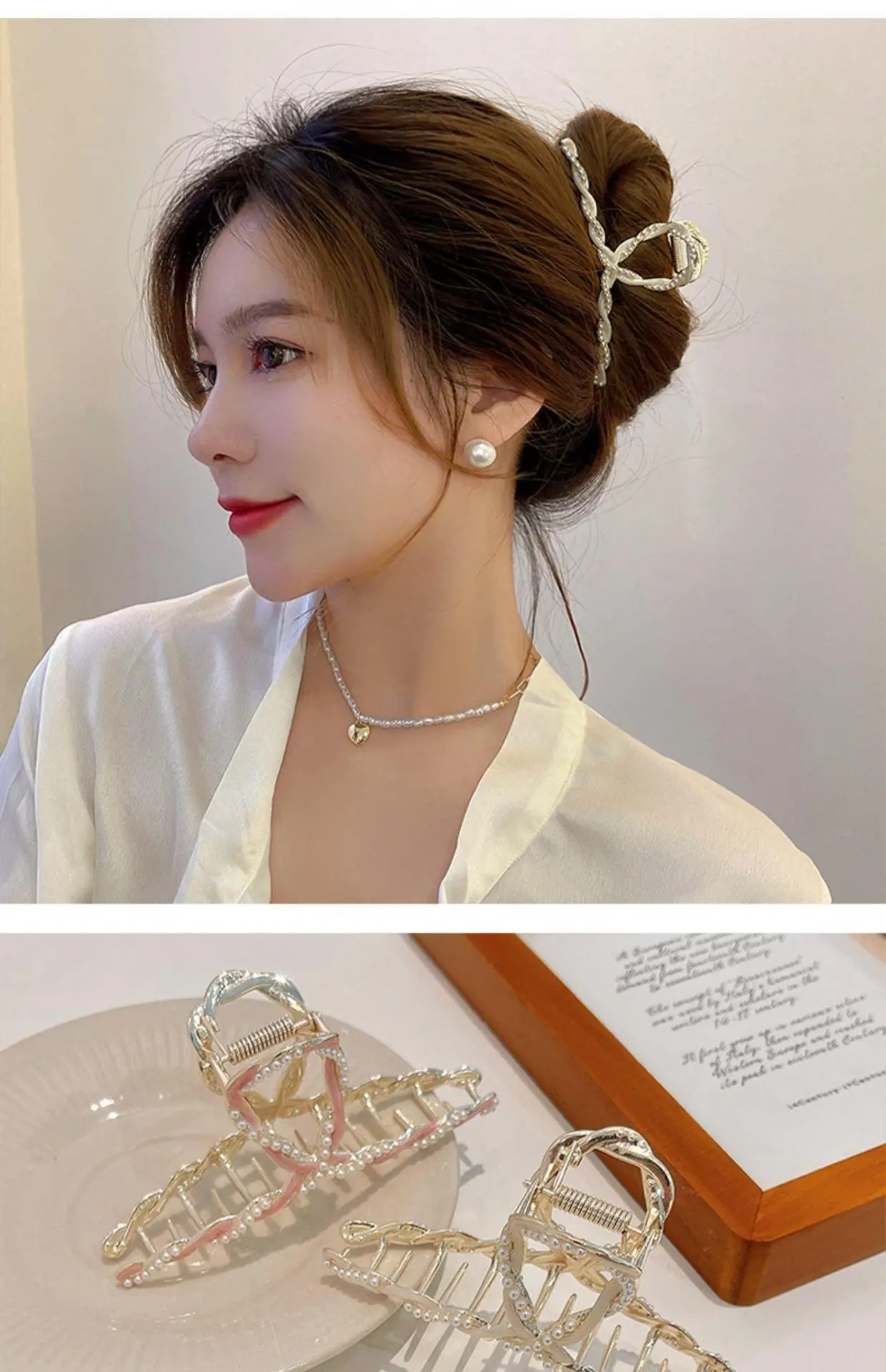 Elegant Pearl Metal Hairpin for Women Summer Large 2022 — feature 23