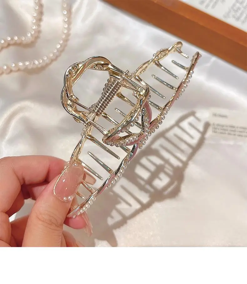 Elegant Pearl Metal Hairpin for Women Summer Large 2022 — feature 25