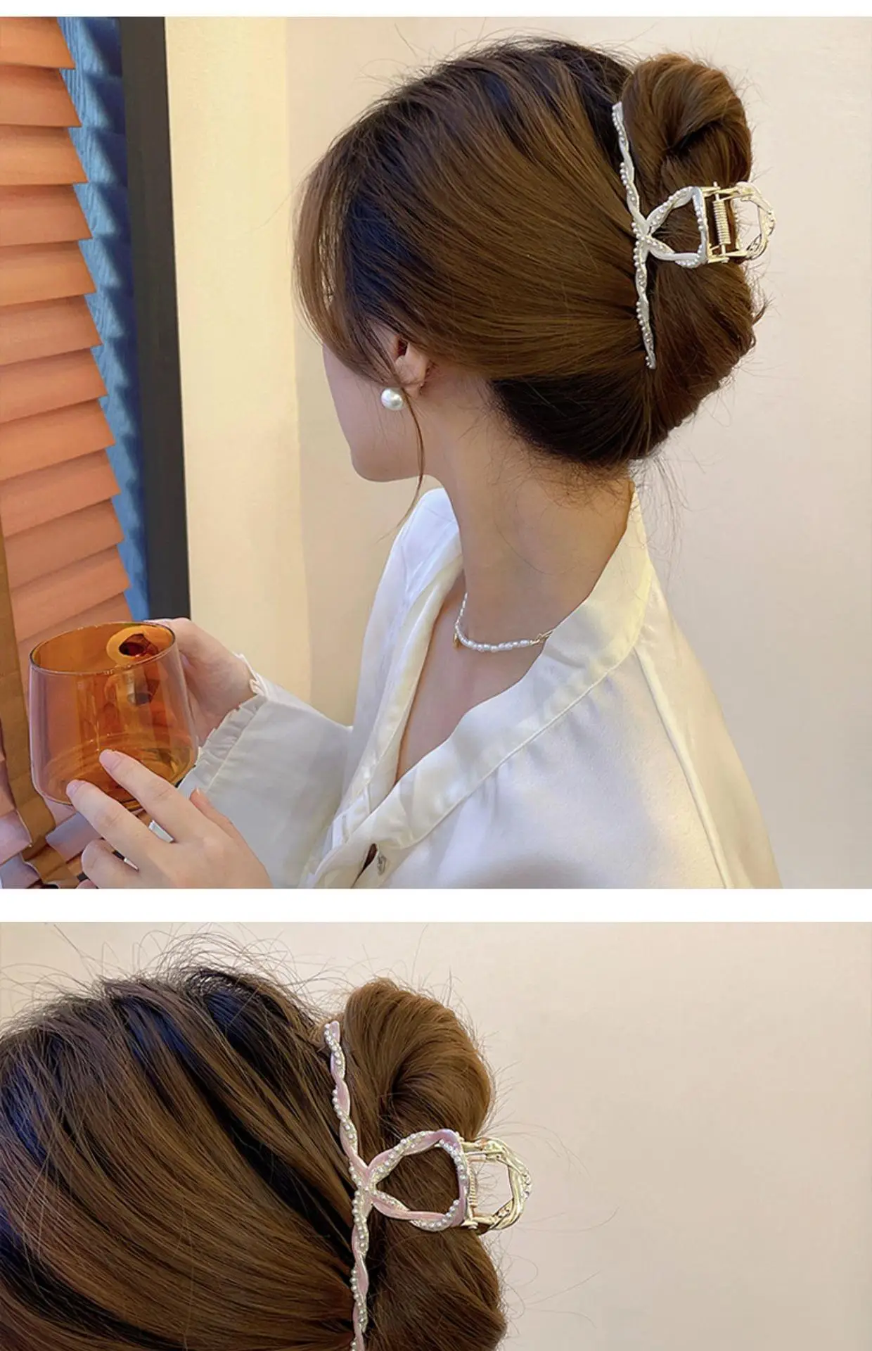 Elegant Pearl Metal Hairpin for Women Summer Large 2022 — feature 5