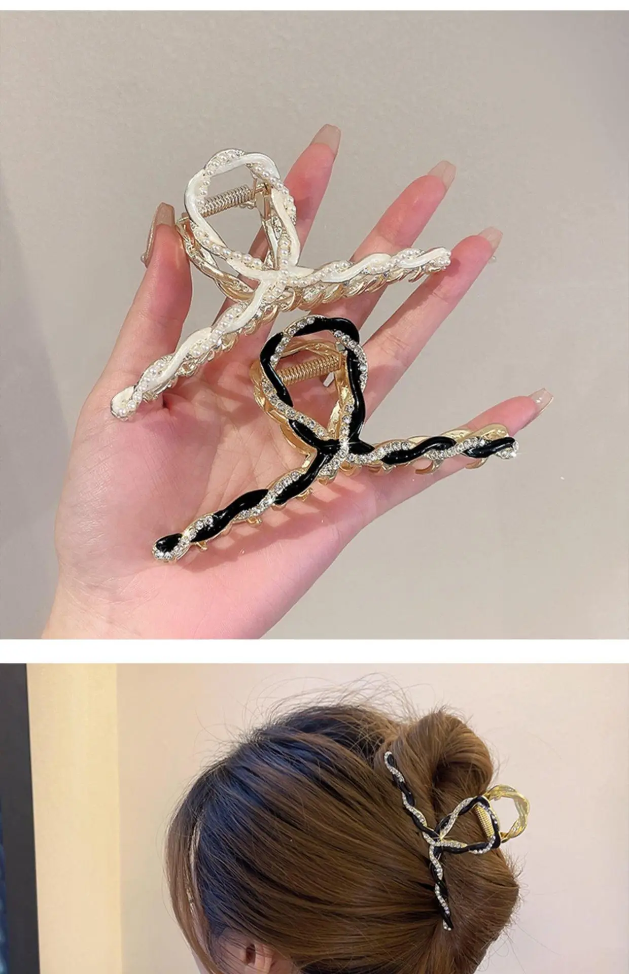 Elegant Pearl Metal Hairpin for Women Summer Large 2022 — feature 7