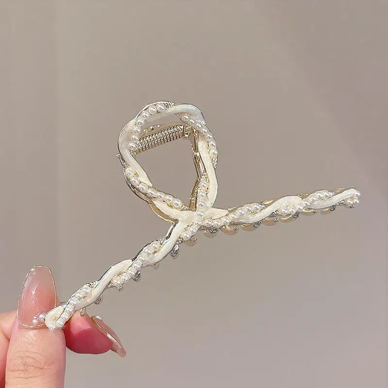 Elegant Pearl Metal Hairpin for Women Summer Large 2022 - Image 2