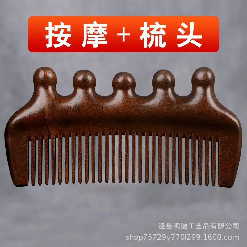 Golden Sandalwood Scalp Comb for Hair Care - Image 4