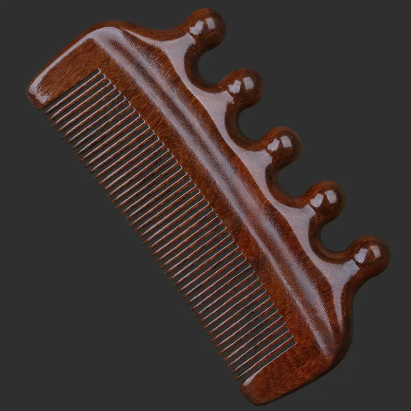 Golden Sandalwood Scalp Comb for Hair Care - Image 5
