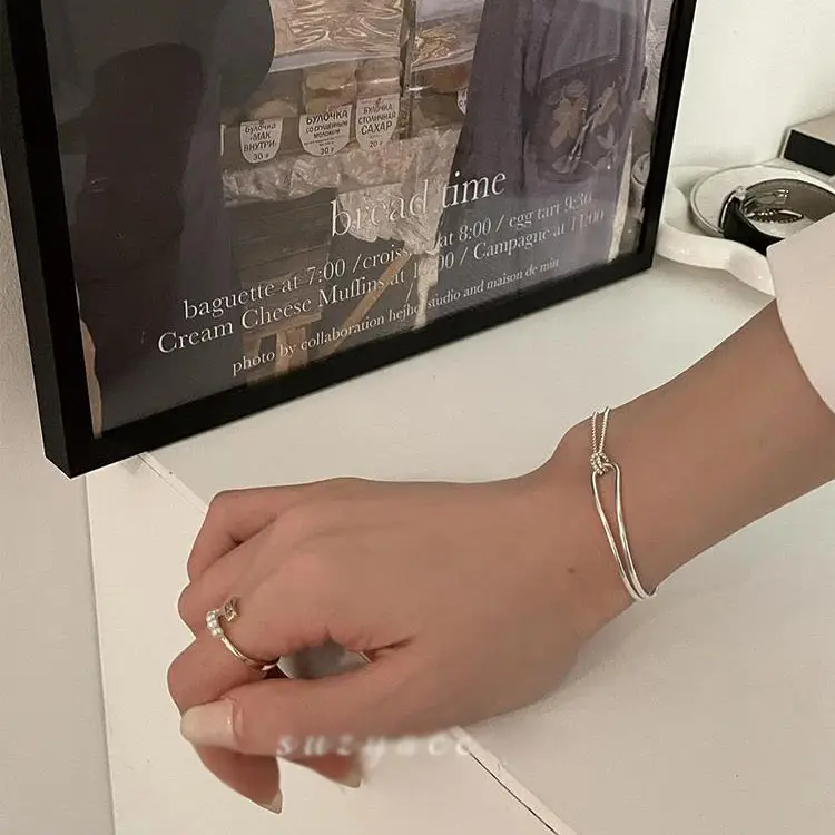 S925 Silver Geometric Knot Bracelet for Women - Image 5