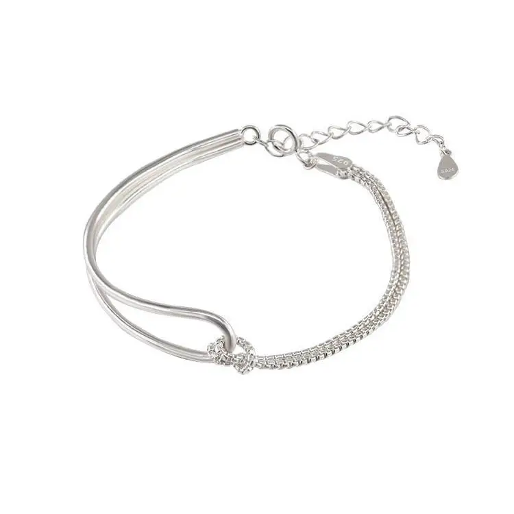 S925 Silver Geometric Knot Bracelet for Women - Image 6