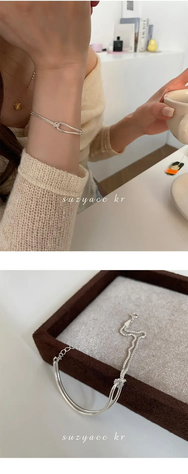 S925 Silver Geometric Knot Bracelet for Women — feature 35
