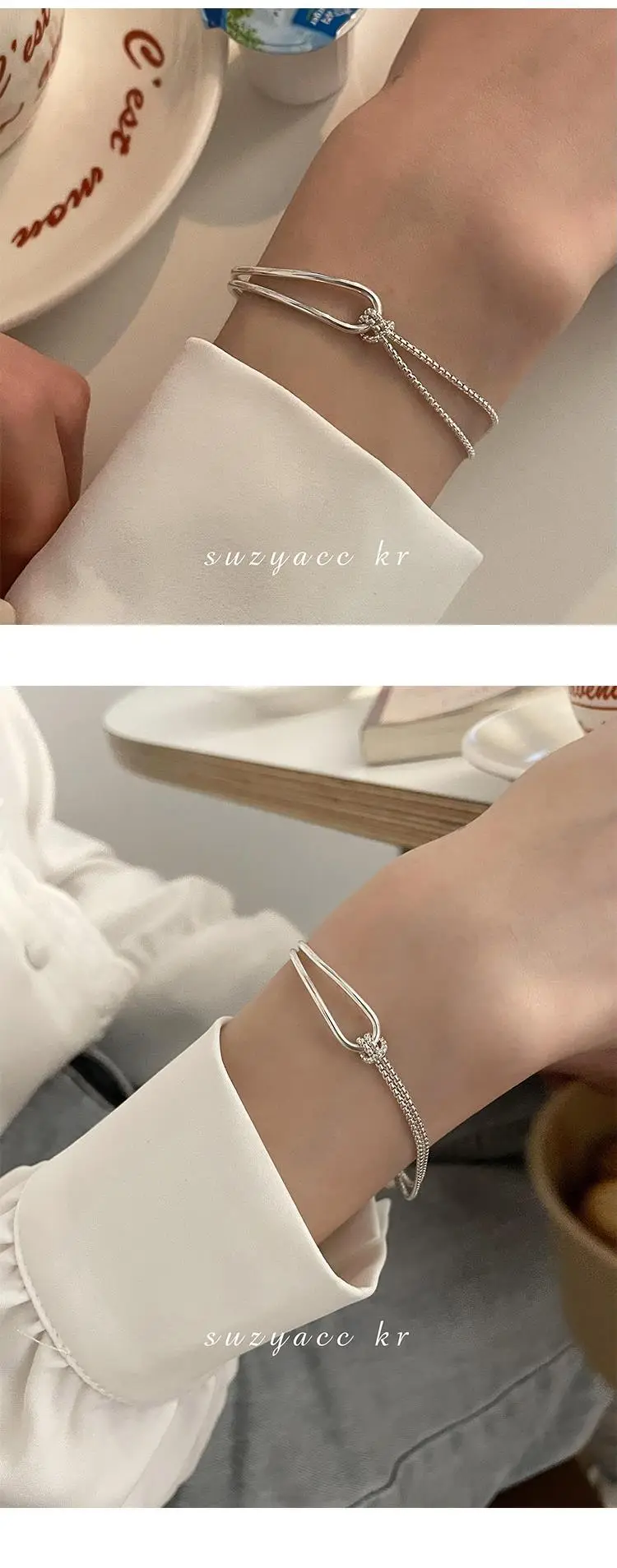 S925 Silver Geometric Knot Bracelet for Women — feature 36