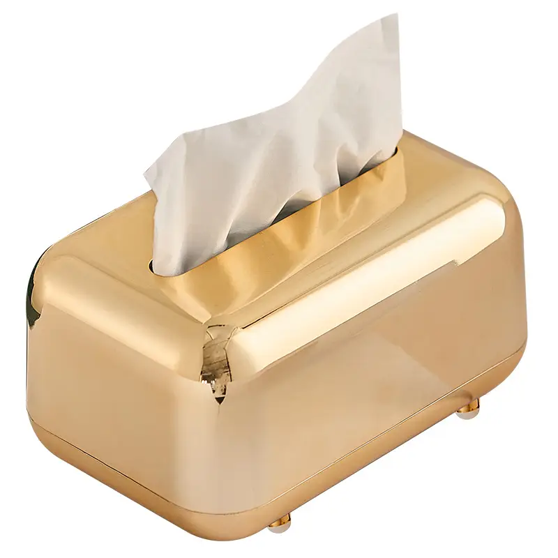 Nordic Retro Tissue Box with Gold Finish