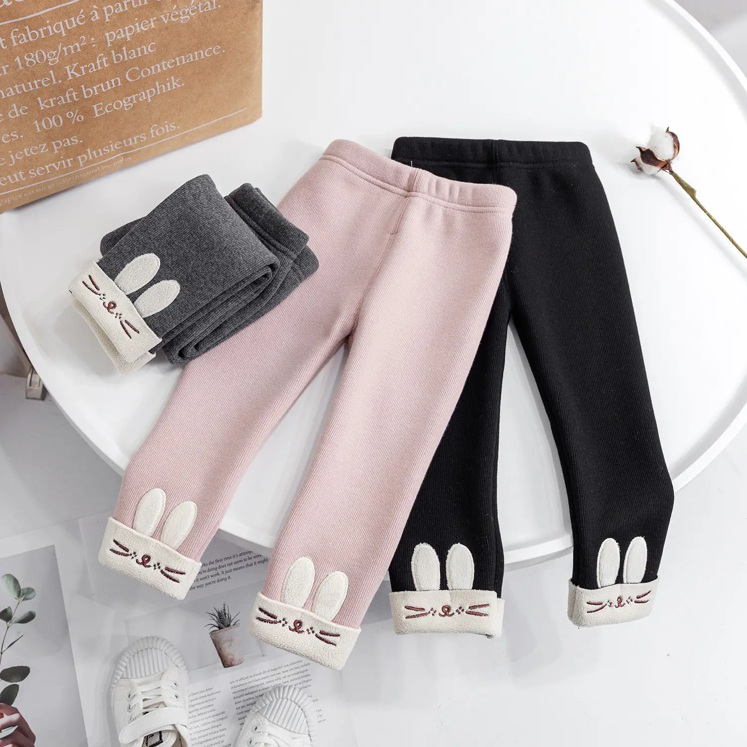 Girls Velvet Heart Leggings White 2025 - Image 14