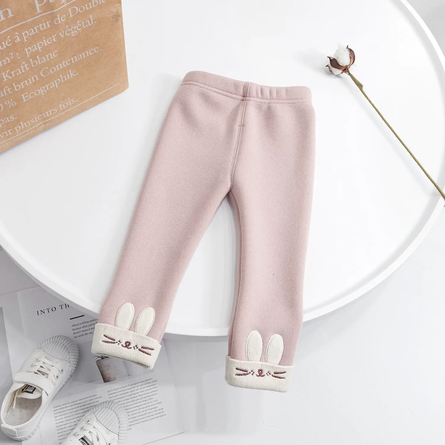 Girls Velvet Heart Leggings White 2025 — feature 6