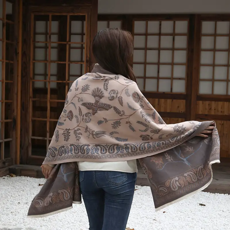 Liu Yifei Jacquard Scarf Women Winter Warm Shawl