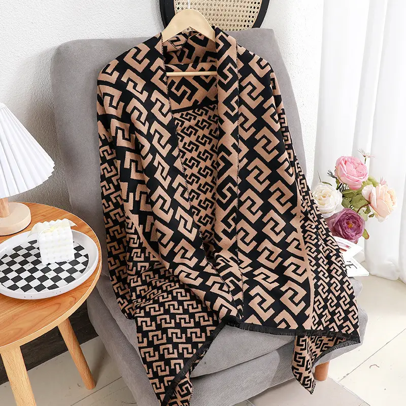 Liu Yifei Jacquard Scarf Women Winter Warm Shawl
