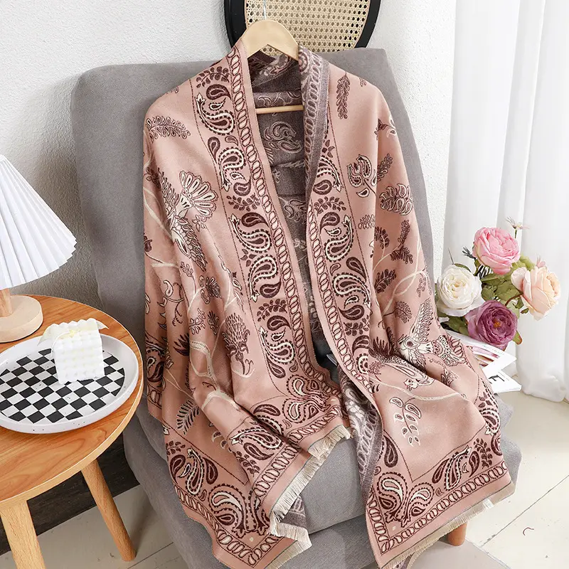 Liu Yifei Jacquard Scarf Women Winter Warm Shawl
