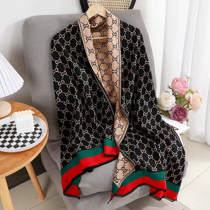 Liu Yifei Jacquard Scarf Women Winter Warm Shawl