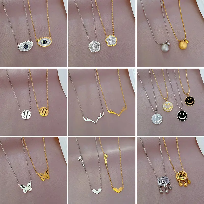 Gold Pendant Necklace with Black Circle Design - Image 68