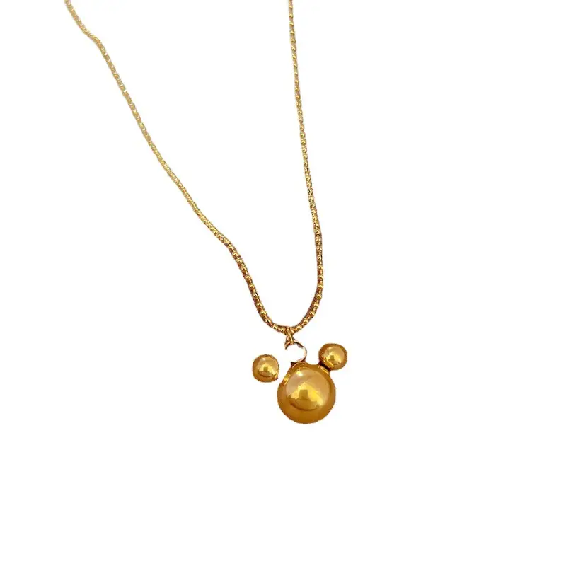 Gold Pendant Necklace with Black Circle Design - Image 70