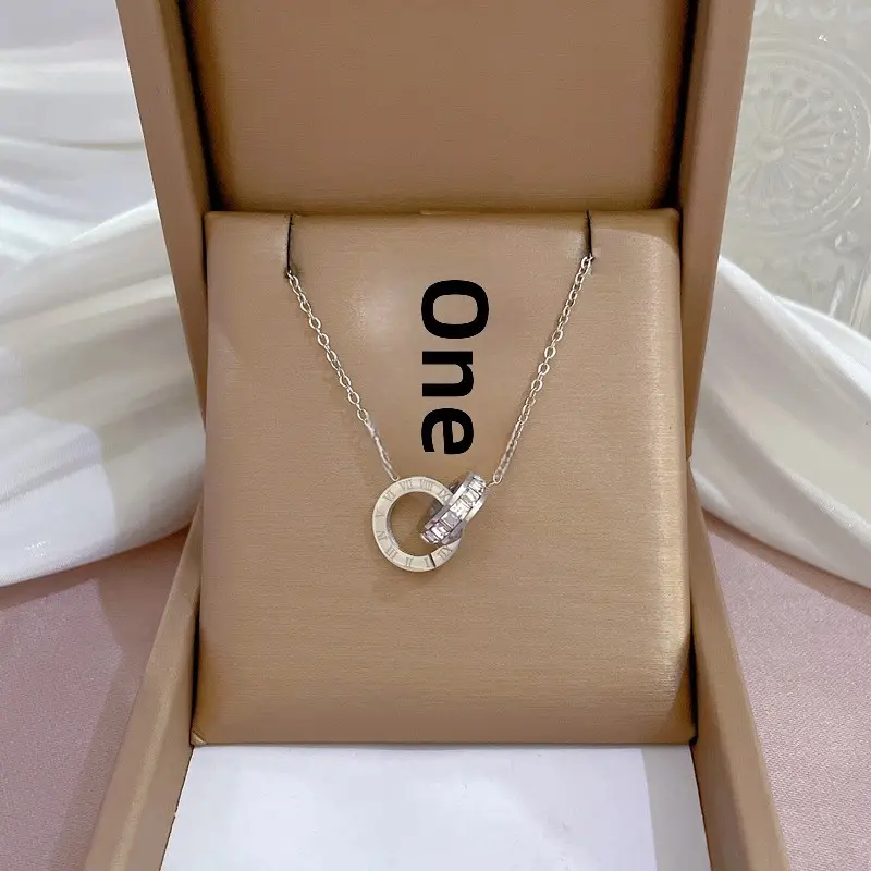 Gold Pendant Necklace with Black Circle Design - Image 47