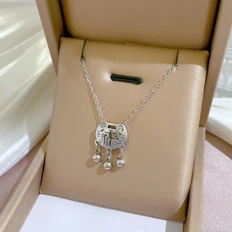 Gold Pendant Necklace with Black Circle Design - Image 65